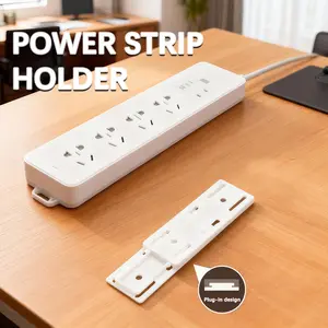 Wall-Mounted Power Strip Holder (8-Pack) – Punch-Free Plug Board Fixer, Perfect for Home Wall Storage, Compatible with Multi-Socket Strips