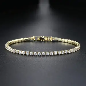 Fashion 2.5mm Zirconia Tennis  for Women Crystal Charm Designer Tennis Thin Chain  on Hand Wedding Jewelry  bracelet men