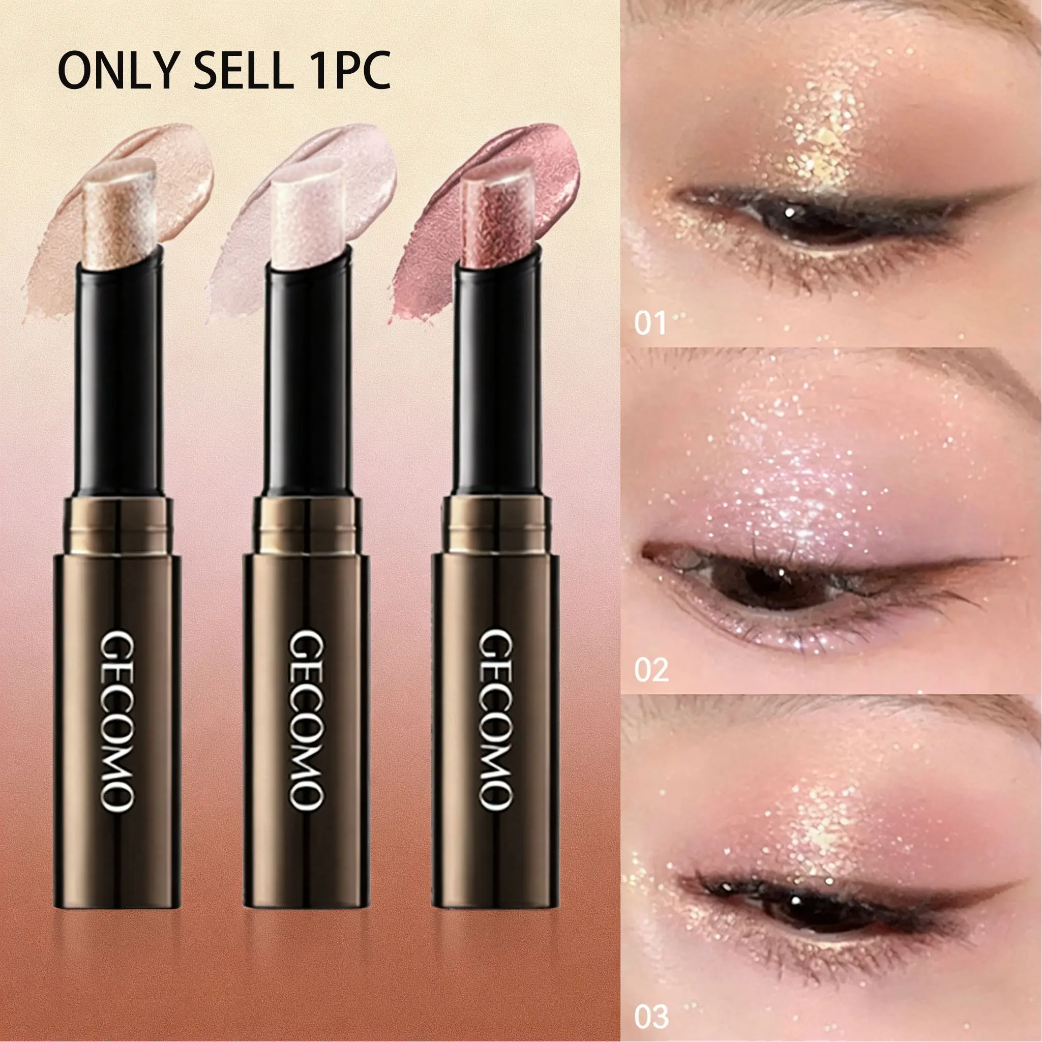 Glowing Jelly Eyeshadow Palette, Eyeshadow Shimmer, Long-Lasting Waterproof Makeup, Perfect for Daily Use & Parties, Easy-To-Apply Eye Shadow Set, Glitter Eyeshadow Stick, Metallic Shimmer Shadow