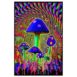 Mind Melt Mushroom Blacklight Poster