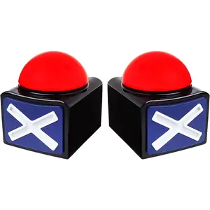Game Answer Buzzer 2 Pcs, Light Up Sound Play Button with Alarm for Trivia Quiz, Got Talent Style Buzzer Toys for Kids & Adults, Party Classroom Interactive Game Supplies