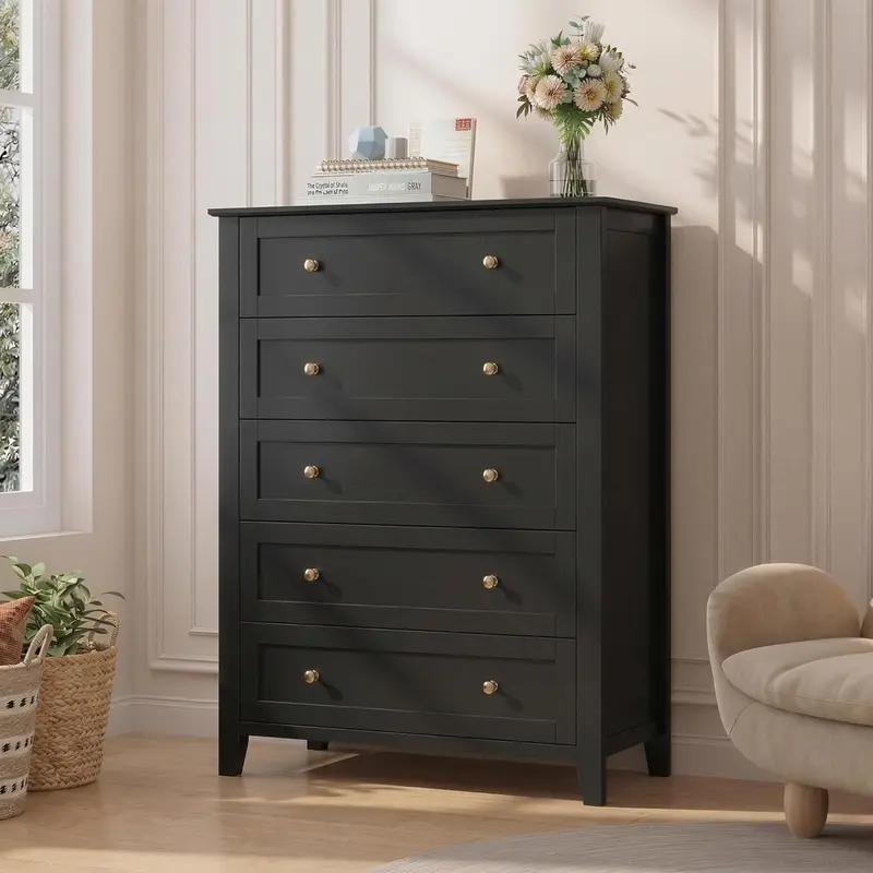 birthday dress under 300 WLIVE Wide 6-Drawer Mid-century Wood Dresser main image 1