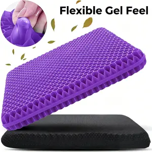 Large Cooling Honeycomb Gel Seat Cushion with Washable Grip Cover - Soft, Breathable, Ideal for Office Chairs, Home Seating & Sedentary Behavior Relief