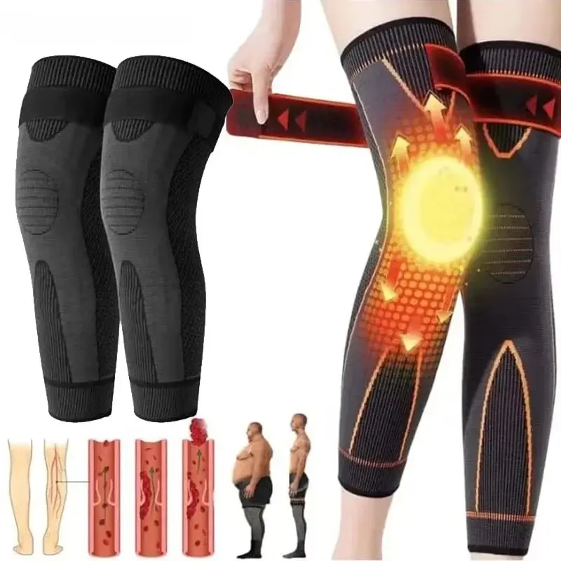Non-Slip Sports Knee Sleeve – Elastic Long Leg Support for Running & Training