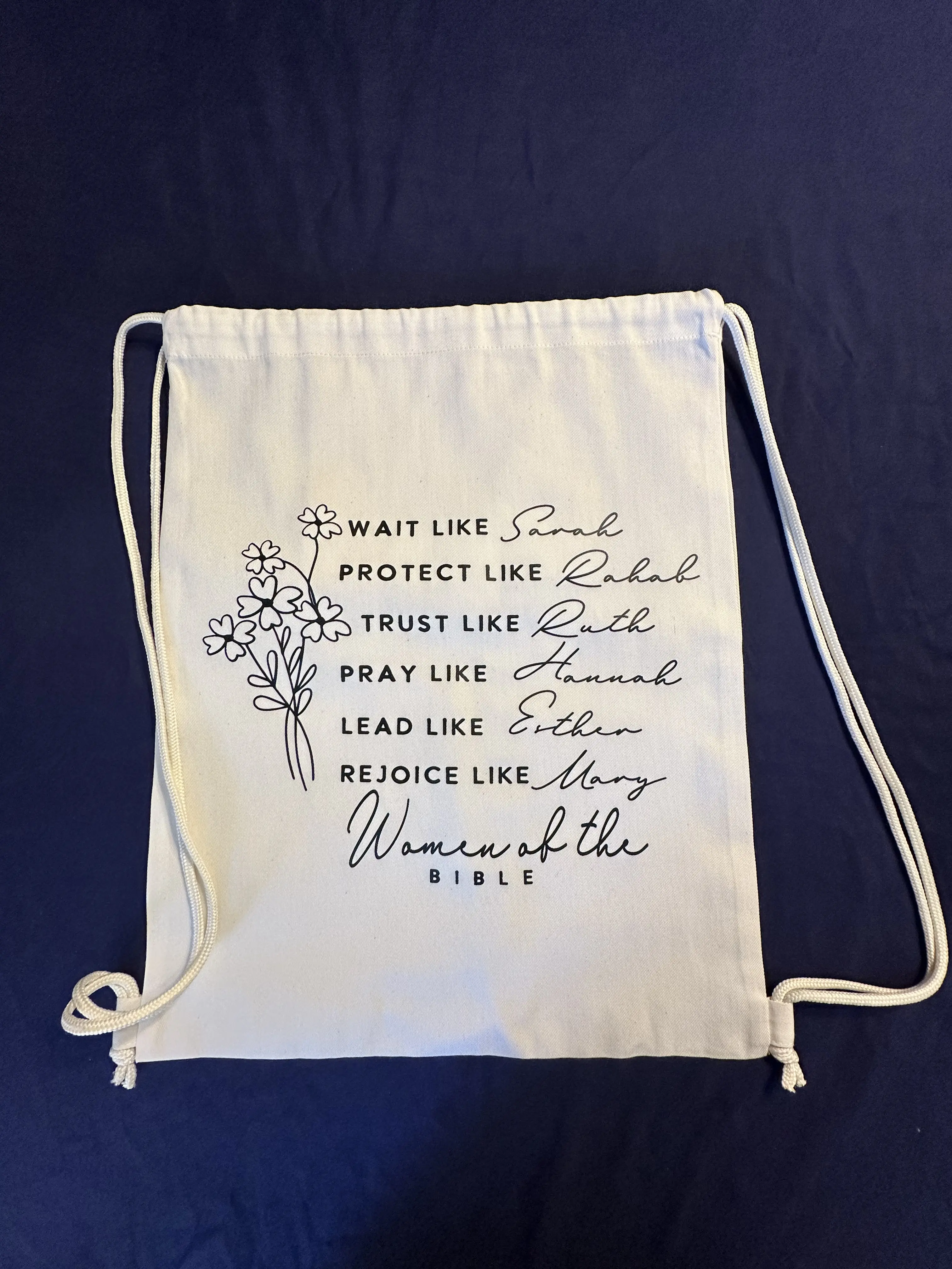 Woman of the Bible: Canvas backpack 14.5in X 18in