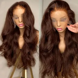 【30 Inch Only $118】YESWIGS Hair Body Wave Chocolate Brown Color 13X4 13x6 Ready To Wear And Go Glueless Wigs Human Hair Wigs Pre Plucked Loose Wave 4# Color 4x4 Glueless Lace Closure Wigs Wig For Black Women