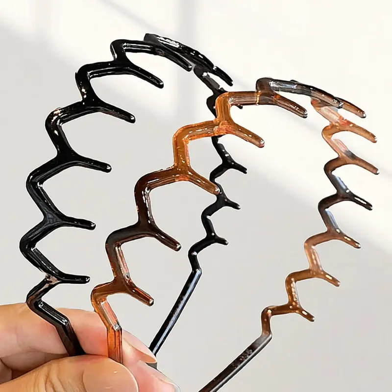 Simple Wave Design Hair Hoop, 2024 New Style Elegant Hair Accessories for Women & Girls, Minimalist Headwear Suitable for Thick Hair and Make Up, Zigzag Headband, Wavy Headband, Headband Set, Fashion Headband, Hairbands