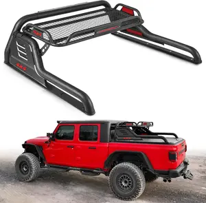MONOKING DIY Color Roll Bar with Detachable Cargo Basket & 3rd Brake Light, Carbon Steel Mid-Size Sport Bar Chase Quality Rack for 2007-2026 Gladiator JT, Tacoma, Frontier, Canyon, Colorado, Ranger (Compatible with Tonneau Covers)