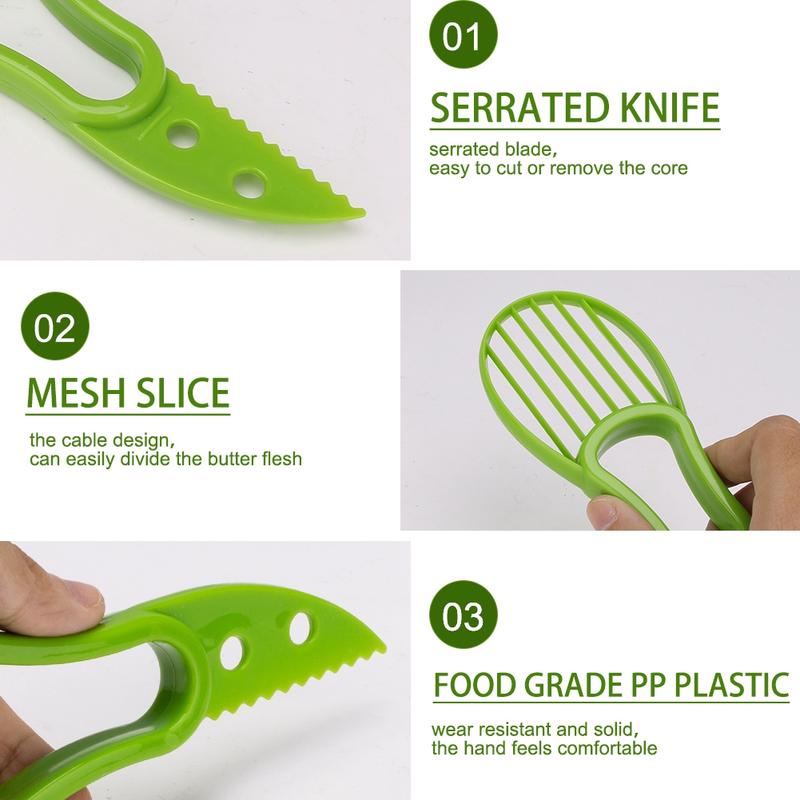 Multi-function 3-in-1 Avocado Slicer / Shea Corer Butter Fruit Peeler /Cutter Pulp Separator / Plastic Knife Kitchen Vegetable Tools