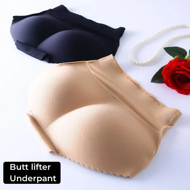 Women's High-Waist Padded Butt Lifter Shapewear Panties - Casual, Tummy Control, Thin Breathable Push-Up Enhancer Underwear, Compression