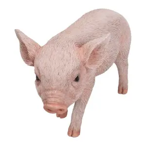 Realistic Look Statue Farm Baby Pig Piglet Home Decorative Resin Figurine 8 x 5 inch