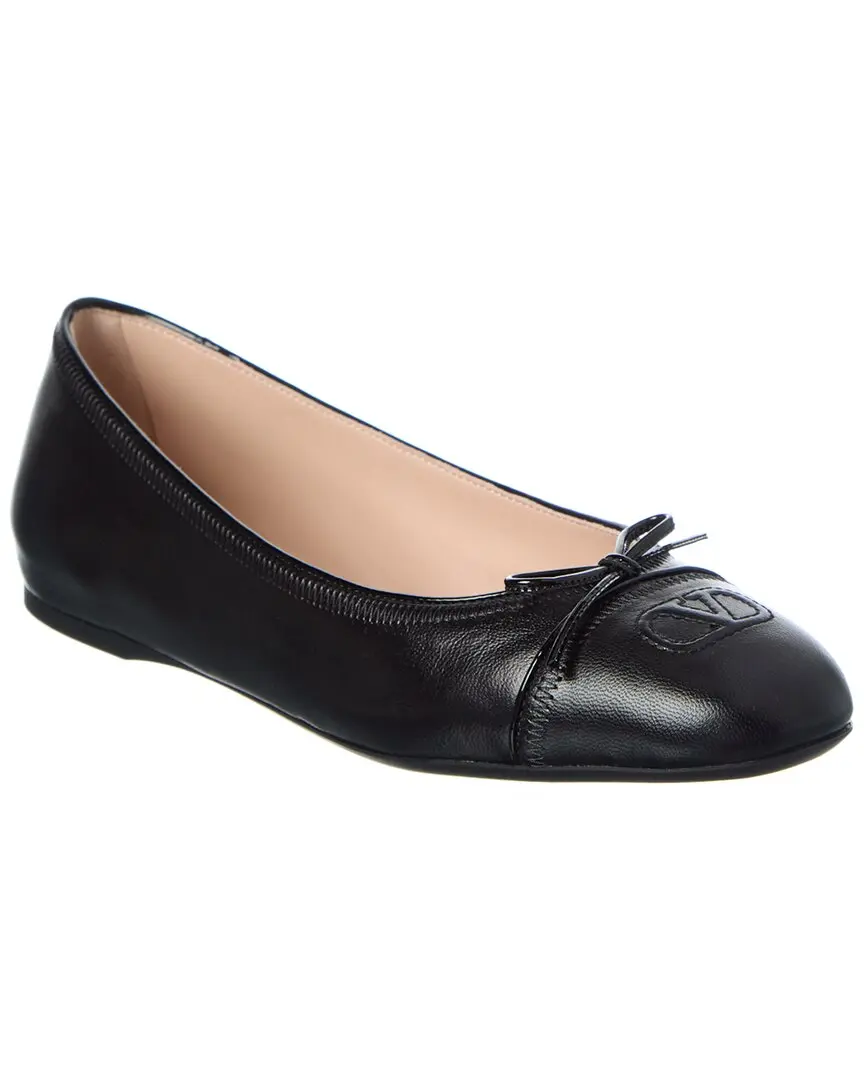 Valentino VLogo Signature Leather Ballerina Flat