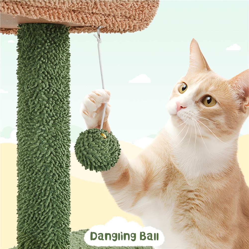 Yaheetech 63" H Tall Cactus Cat Tree - Multi-Level Indoor Cat Tower with Sisal-Covered Scratching Posts, Condo, Hammock Activity Center for Kittens
