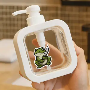 Playful Frog Pump Dispenser Bottle - Cute Refillable Soap/Lotion Container with One-Touch Push-Pump for Bathroom & Kitchen - Adorable Green Frog Design with Knife Element - Fun & Functional Home Essentials