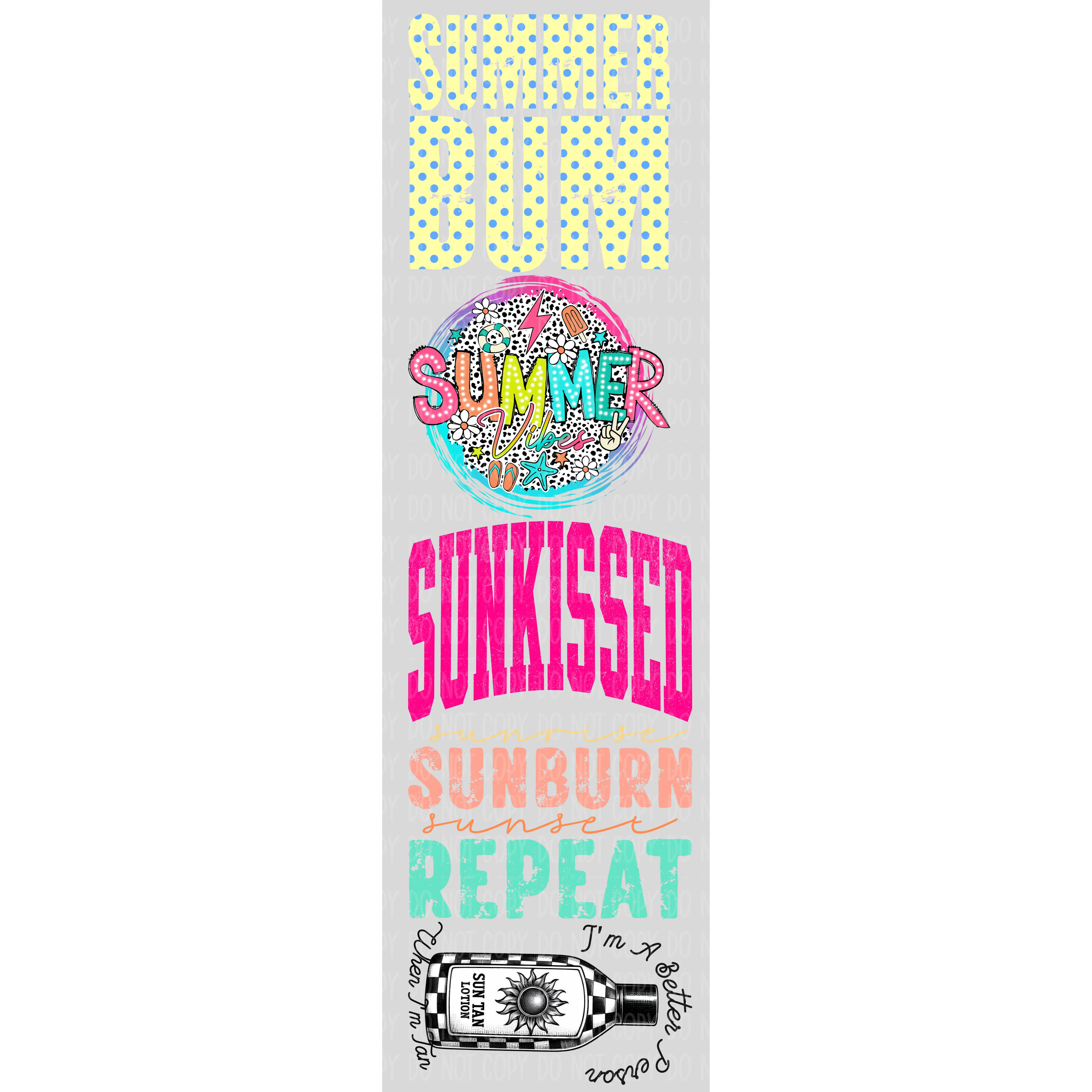 Summer Bum Pre-Made Gang Sheet 15X50
