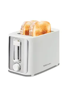 Betty Crocker 2-Slice Toaster, 900W, Variable Toast Shade Control, High Lift Feature, Cool Touch Housing, Bread Centering Guides, BC-5632W, White