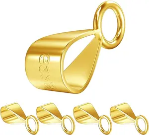 925 Sterling Silver Bails for Pendants Clasp with Open Loop,Jewelry Bails for Pendants Slider Connectors for Necklace Jewelry Making Made in Italy