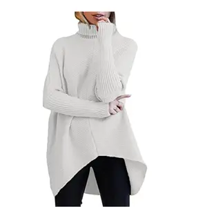 Women’s Oversized Turtleneck Batwing Long Sleeve Casual Cozy Baggy Knit Pullover Tunic Sweater Fall Outfits