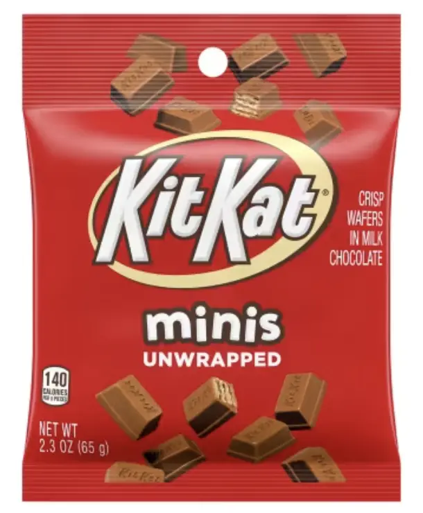 CASE - 12 COUNT KitKat MINIS Unwrapped 2.3 OZ EACH BAG