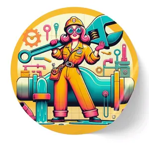 Cute Retro Sticker for Women Plumbers - Women in the Trades Sticker