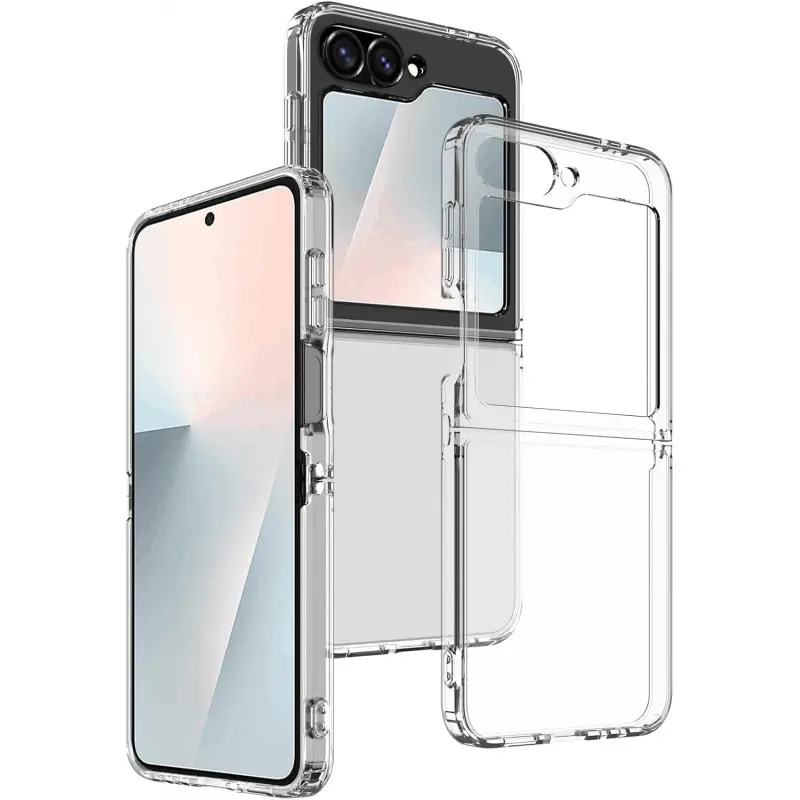 Phone Case for Samsung Z-Fold 7/6/5/4/3, Z-Flip 7/6/5/4/3 Case: Clear Transparent Protective Phone Cover[Anti-Yellowing][Anti-Scratch] [Hollowed-out Button Design][Responsive to Touch]for Samsung Z-Flip 7/Z Flip 6 Case