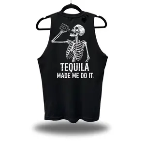 TEQUILA MADE ME ROAD RASH BLACK TANK TOP