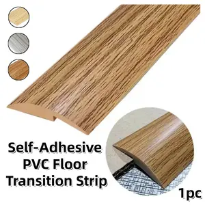 1meters Self-Adhesive PVC/ Vinyl Floor Transition Strip ，Wood Grain Design - Flexible Edging for Carpet, Laminate & Vinyl Floors - Carpet to Tile Sealant for Home Improvement - Suitable for DIY