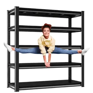 Heavy-Duty Industrial Metal Storage Rack - Extra-Wide Adjustable 5-Tier Garage Shelving Unit, Easy-Assembly Floor-Standing Rack for Garages, Warehouses, Homes, Offices - Commercial and Residential standingshelves shelf