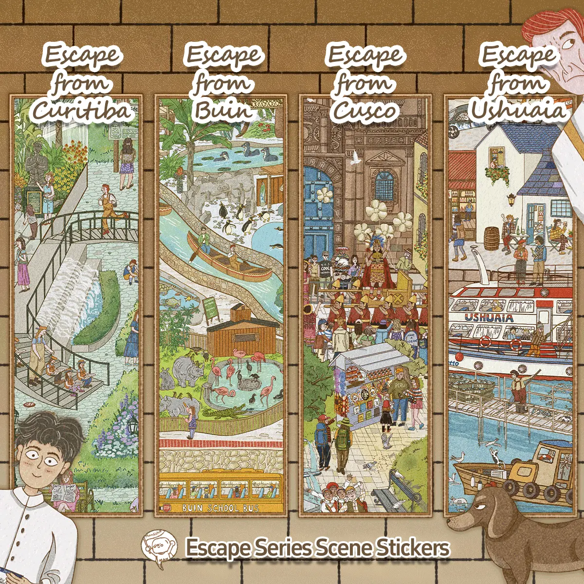 ESCAPE Series Scene Stickers, Large Size DIY Scene Sticker Sets, Landscape Stickers, Stress-Relief Sticker Art