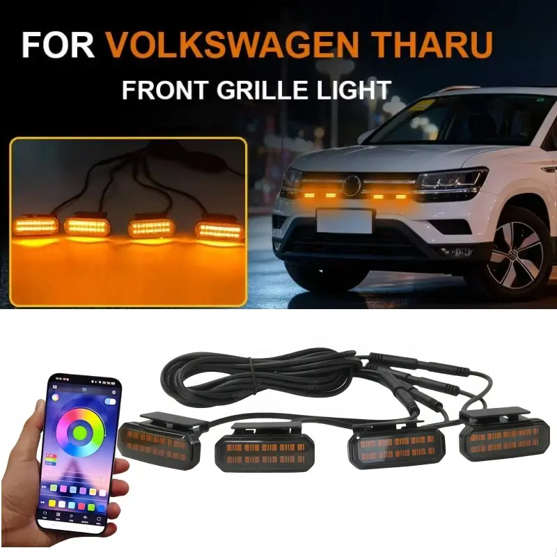 18-LED Front Grille Daytime Running Light - 12V Wheel Eyebrow Lamp for Toyota HiLux Offroad Pickups, Bright LEDs, Easy Installation