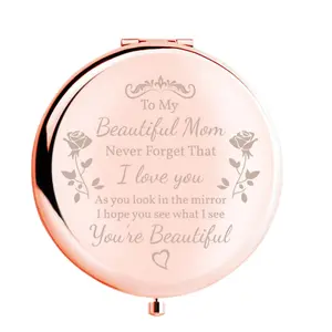 Mom Gift Compact Mirror, to My Beautiful Mom Gorgeous Rose Gold Compact Mirror Unique Mom Gift for Women Mom Personalized Gifts for Mom