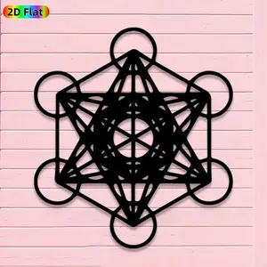 1pc Avant-Garde Metatron's Cube Metal Wall Art, Avant-Garde Metatron's Cube Statue Mural, Iron Craft, Perfect for Gallery, Studio, Office Wall Decor, Intricate Craftsmanship, Artistic Metalwork, Halloween Decor, Ideal Gift for Trend Seekers