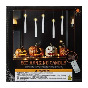 Halloween Hanging Candle 5-Pack with Remote Control - Includes 5 Candles for Spooky Decorations