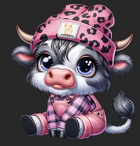 Premade Girl Highland Cow DTF Transfer - Ready to Press, Quick Shipping, Direct to Film Transfer for DIY Decoration
