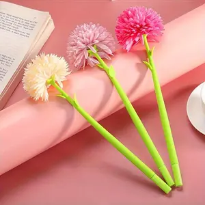 Flower Shaped Silicone Pen, 3/9/15/21pcs Cute Silicone Pen with Black Ink, Writing Pen for School & Office, Cute Stationery Gift for Friend & Classmate, Art Pen