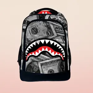 Sprayground Shark Travel Backpack for Women Men Sprayground Shark Laptop Backpack Airlines Approved Carry On Backpack Bag Computer Bag for Business, Work, Traveling Fits 20 Inch Laptop