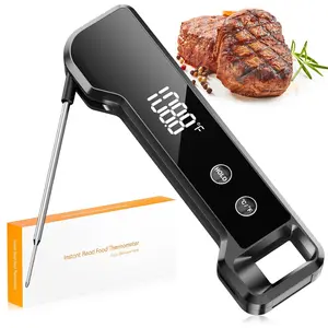 Meat Thermometer Digital Instant Read Food Thermometer for Cooking, Waterproof Kitchen Thermometer with Backlight, Magnet, Auto-Rotating, BBQ Thermometer for Grill Smoker Oil Fry Candy Thermometer