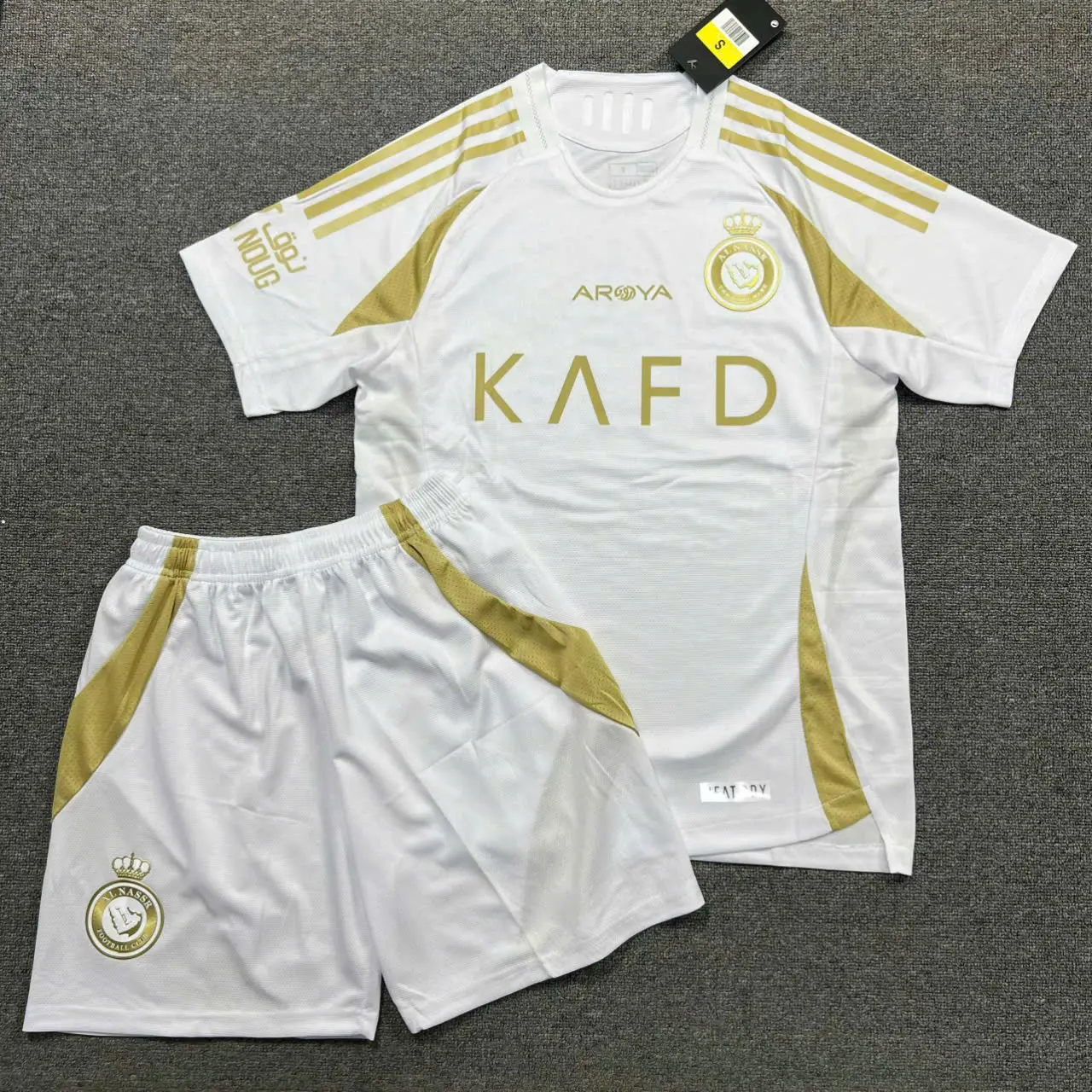 Men's White Football Jersey and Shorts Two-Piece Activewear Sportswear Set