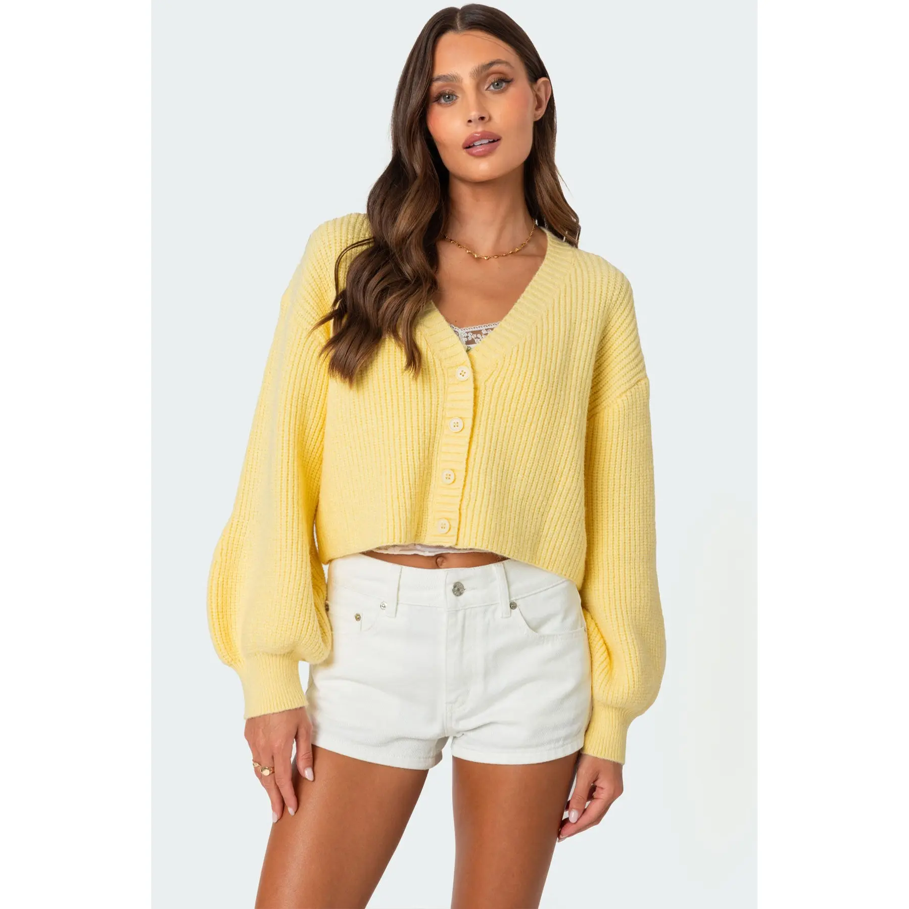 Sabrina Chunky Knit Cropped Cardigan Sabrina Chunky Knit Cropped Cardigan