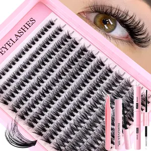 Eyelash Extension Kit 8-16mm, 280 Mixed Cluster DIY Eyelashes, Individual False Eyelash, Easy Use, Natural Look Classic Style, Self-Assembly Lash Extensions
