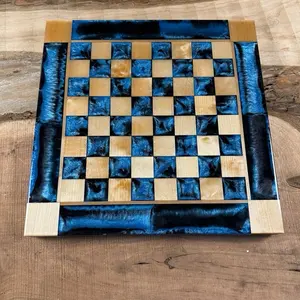 Caribbean Black Onyx Maple Wood Chess Board (PIECES INCLUDED)