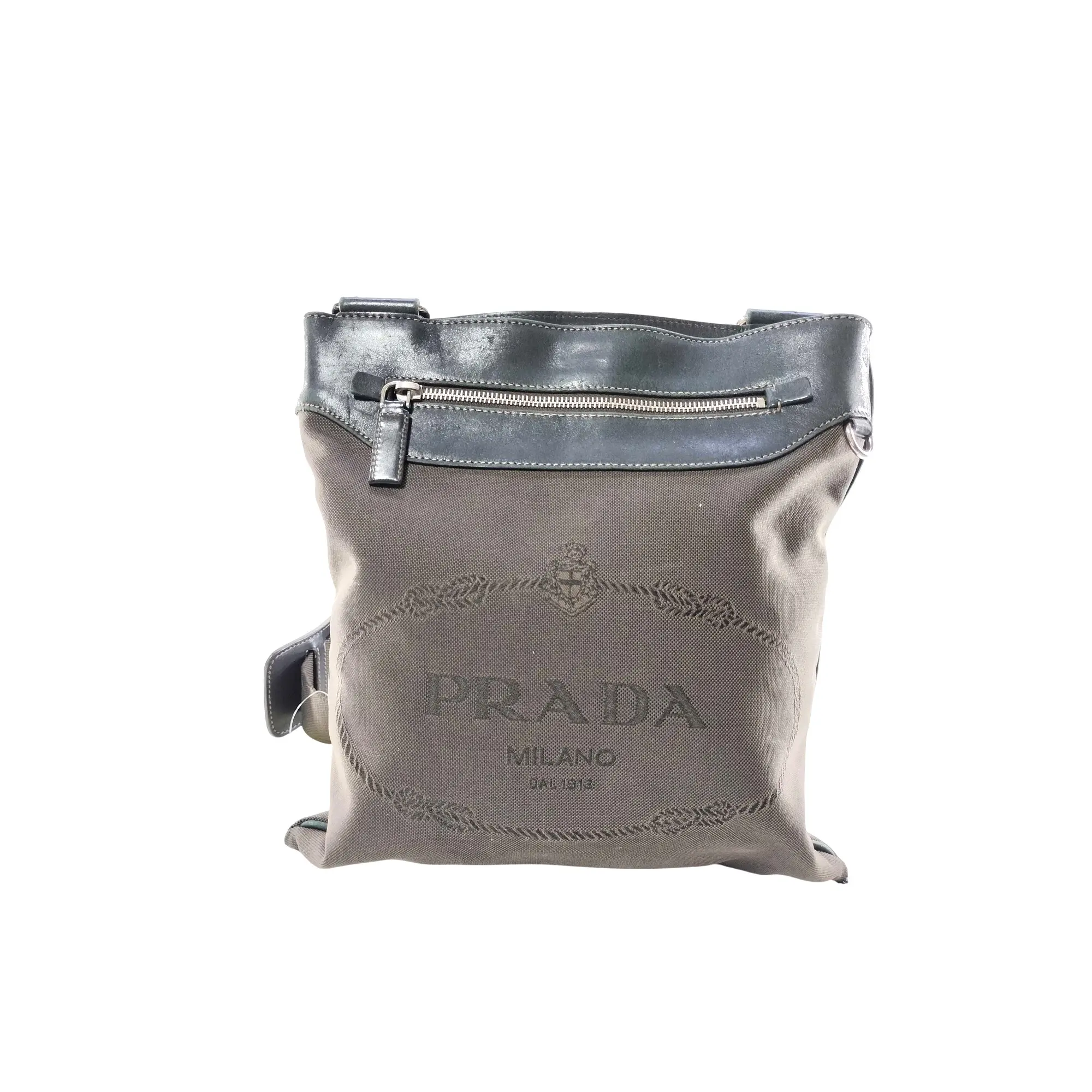 Pre-owned PRADA canvas Shoulder bags Logo Jacquard Shoulder Bag (265809652)