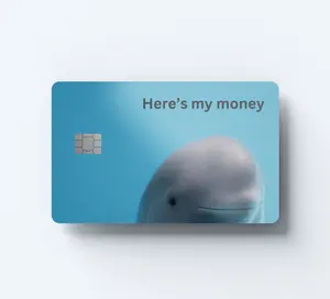 Happy Beluga Whale Meme Credit Card Cover/Skin - Here's My Money