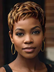 1 PC Mixed Super Short, Dye Highlighted Wig, Machine Made Wigs, Mixed Short Mechanism Wig Cap, Stylish and Versatile Hair Accessory