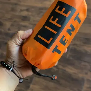 Portable Tent, Waterproof Rainproof Folding Tent with Whistle & Paracord for Outdoor Camping Hiking, Valentine's Day Gift