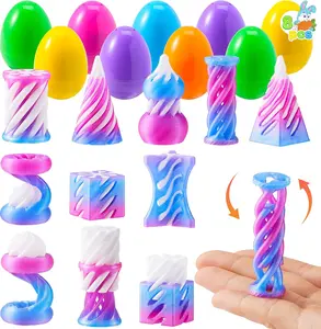 Mothers Day Gifts 8 Pcs Prefilled Easter Eggs with 3D Printed Impossible Cone Fidget Toys for Party Favors, Basket Stuffers for Boys & Girls, Easter Egg Hunt, Classroom Prize Supplies, Party Games for Kids