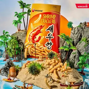 Nongshim Shrimp Crackers, Original Flavor,Spicy Flavor,Spicy Gochujang - 2.6 oz | Crispy Crunchy Savory Baked Korean Snack