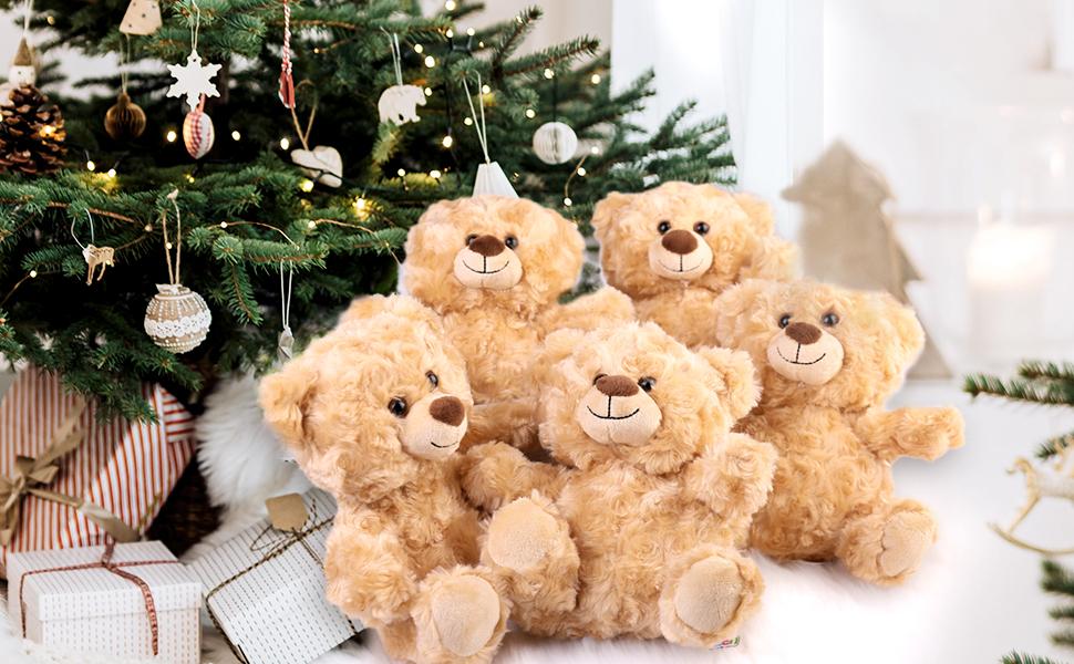 BenBen Teddy Bear Stuffed Animal, 5 Pack 8 inch Small Stuffed Teddy Bear Bulk, Shaggy Plush Toy, Baby Shower Easter Decoration, Gifts for Girlfriend, Anniversary, Birthday (Curly Hair) BenBen Teddy Bear Stuffed Animal, 5 Pack 8 inch Small Stuffed Teddy Bear Bulk, Shaggy Plush Toy, Baby Shower Easter Decoration, Gifts for Girlfriend, Anniversary, Birthday (Curly Hair)