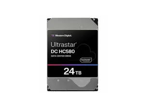 WD Ultrastar DC HC580 WUH722424ALE6L1 24 TB Hard Drive - 3.5" Internal - SATA (SATA/600) - Conventional Magnetic Recording (CMR) Method - Server Device Supported - 7200rpm - 550 TB TBW (0F62795)
