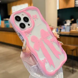 Bowknot Design Clear Phone Case, All-inclusive Decorative Phone Protector Cover, Phone Accessory Compatible with iPhone 16 Pro X XS MAX 11 12 13 14 15 Plus Series Case